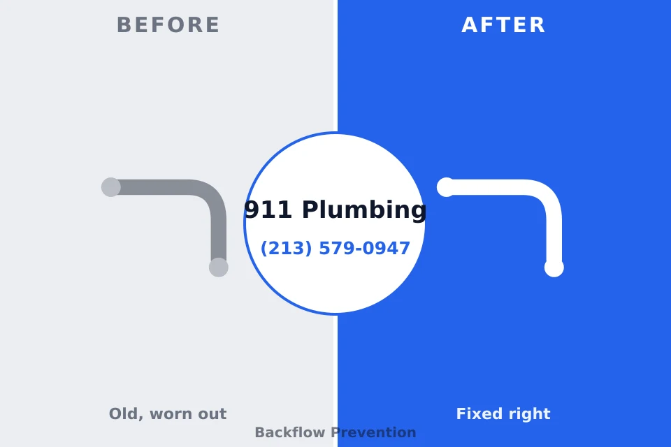 Before and after: plumbing repair Montauk, NY